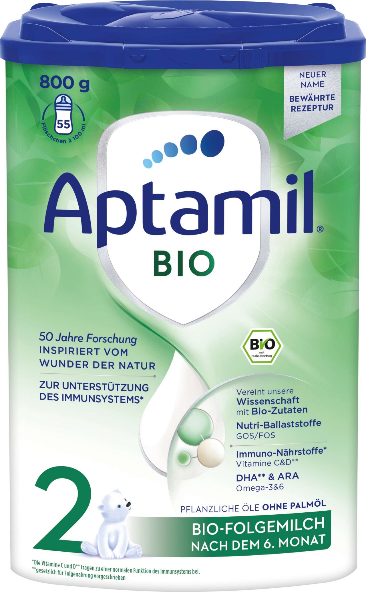 【dm】Folgemilch 2 bio  nach dem 6. Monat, 800 g