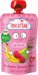 【dm】Quetschie Himbeere, Banane, Birne, Haferdrink ab 6 Monaten, 100 g