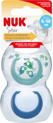 【dm】Schnuller Star Silikon, türkis/blau, Gr.2, 6-18 Monate, 2 St