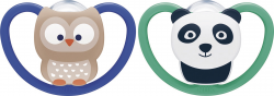 【rossmann】Beruhigungssauger Space Silikon Eule & Panda 6-18 Monate