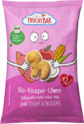 【dm】Kindersnack Bio-Knusper-Löwen Süßkartoffel Apfel Kokos Mais ab 1 Jahr, 30 g