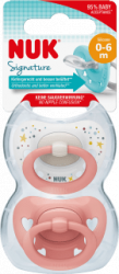 【dm】Schnuller Signature Silikon, rosa, 0-6 Monate, 2 St