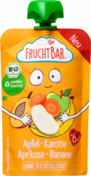 【dm】Quetschie Apfel, Karotte, Aprikose, Banane, ab 6 Monaten, 100 g