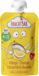 【rossmann】FruchtBar Bio-Fruchtpüree Mango, Orange, Kokosnuss, Banane 100g, Zutaten aus ökologischer Landwirtsc