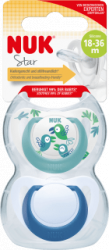 【dm】Schnuller Star Silikon, türkis/blau, Gr.3, 18-36 Monate, 2 St
