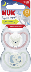【rossmann】Space Night Silikon-Schnuller, rosa & mint, 0-6 Monate